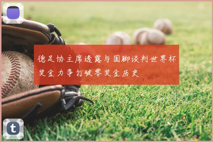 德足协主席透露与国脚谈判世界杯奖金力争打破零奖金历史